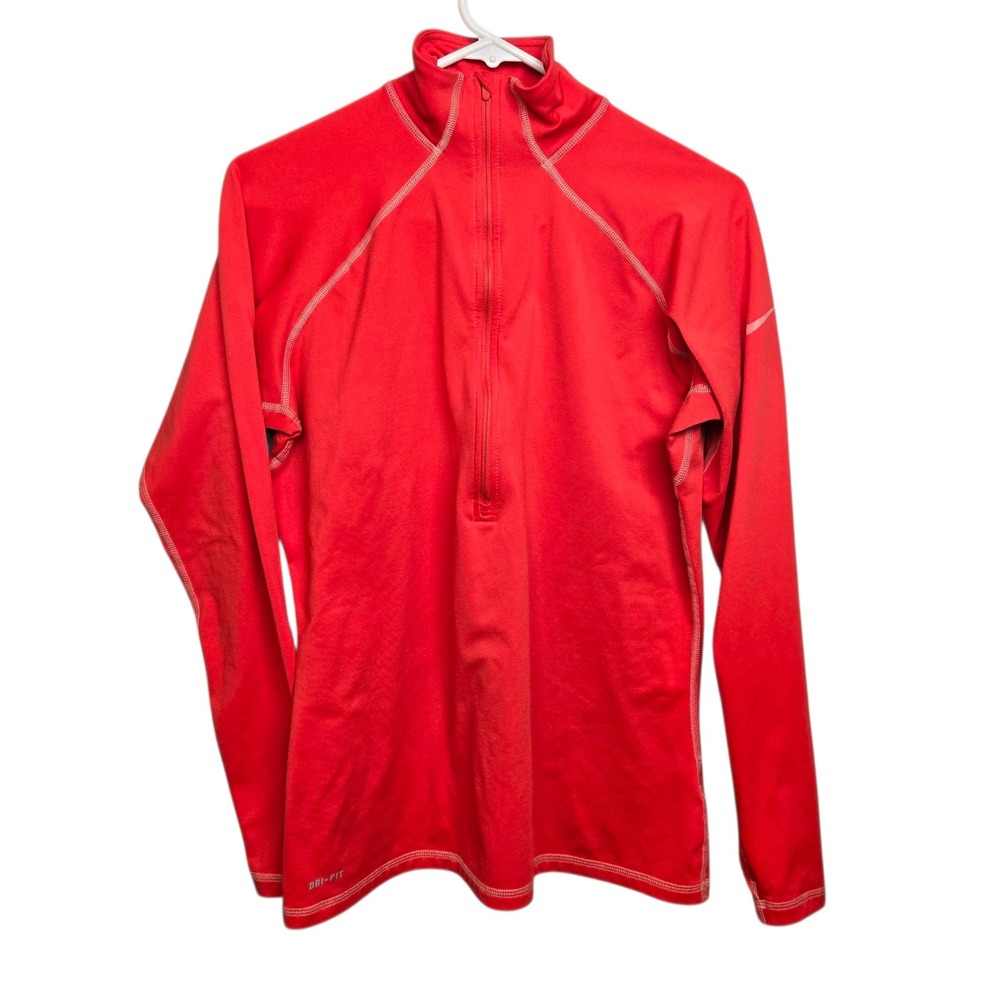Nike Pro Dri-FIT Red Half Zip Pullover Long Sleeve Athletic Top XL